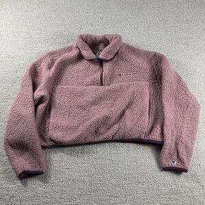 Champion Cropped Sherpa 1/4 Zip Pullover Women’s Size Large